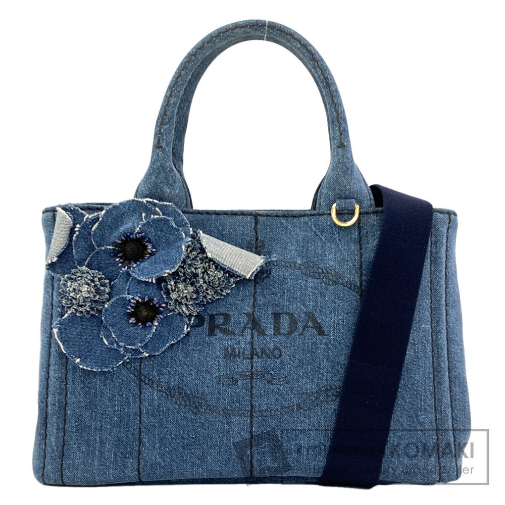 Prada Canapa Flower Handbag Denim
